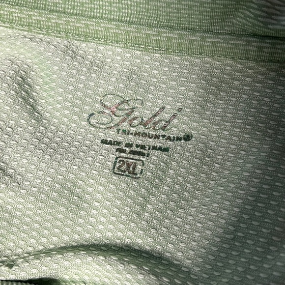 GOLD TRI-MOUNTAIN 2XL GREEN GOLF POLO SHIRT - Picture 3 of 7